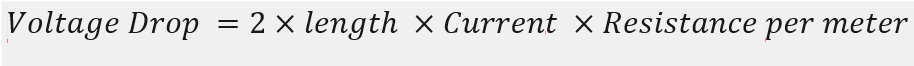 Voltage drop calculation equation